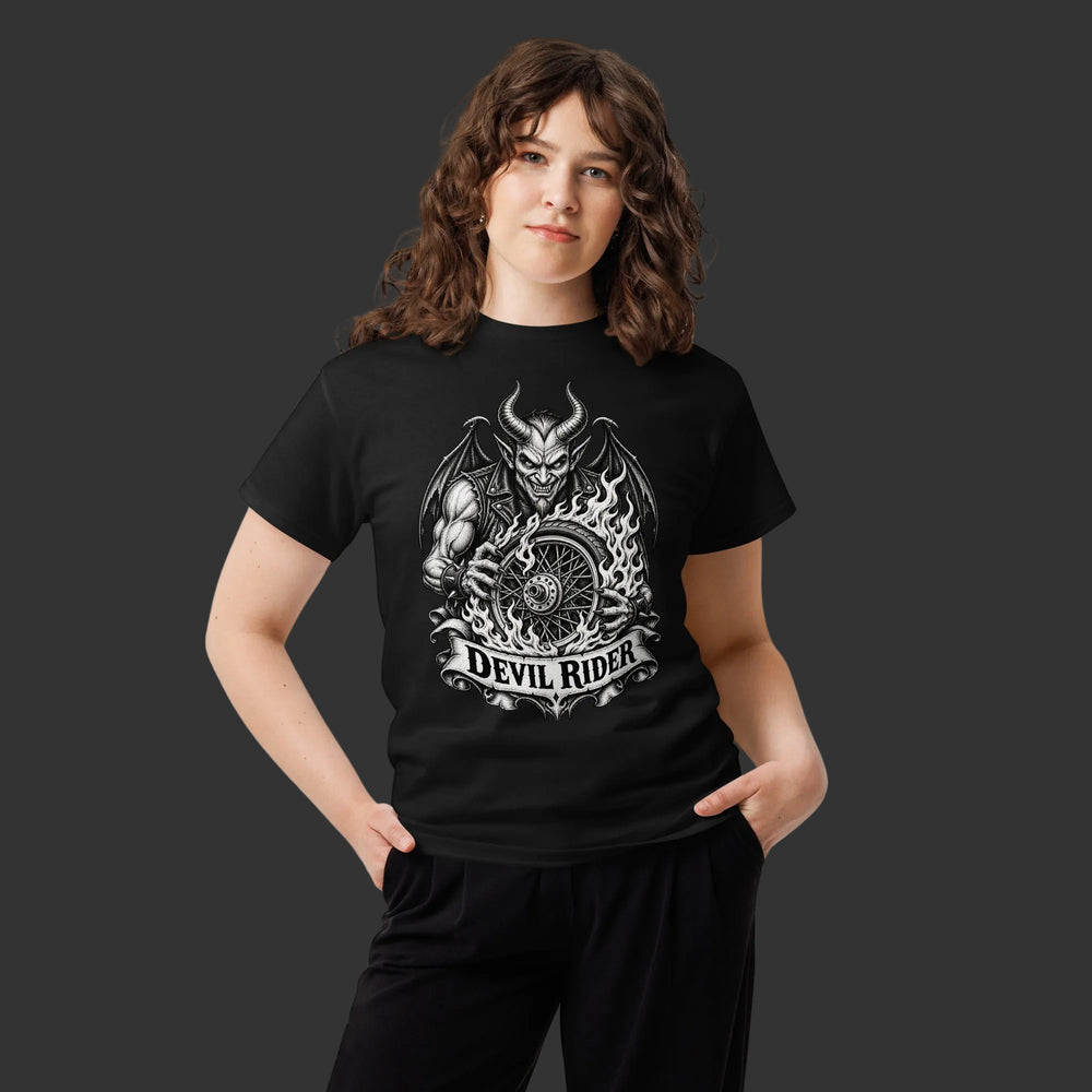 Devil Rider – Unisex-T-Shirt im Biker-Stil